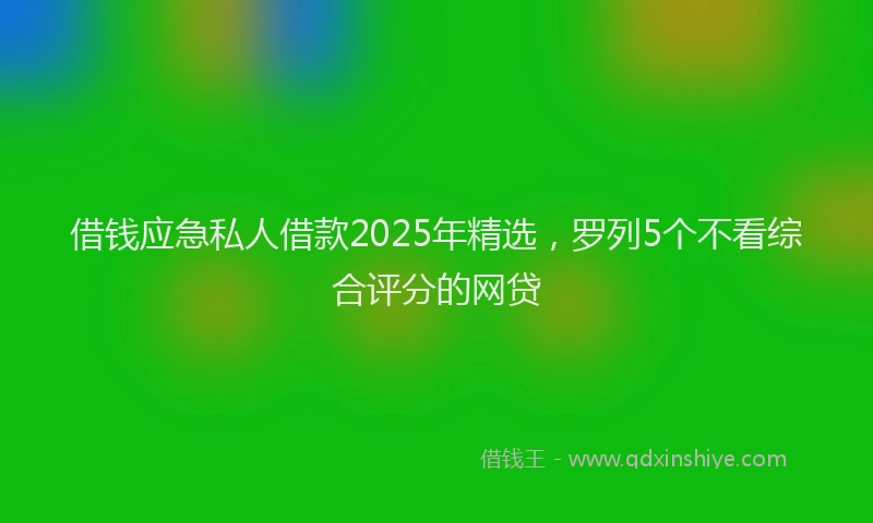 借钱应急私人借款2025年精选，罗列5个不看综合评分的网贷