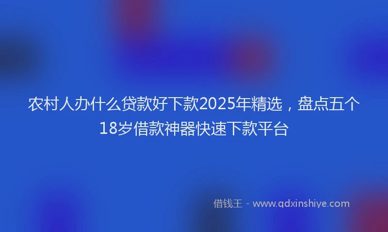 农村人办什么贷款好下款2025年精选，盘点五个18岁借款神器快速下款平台