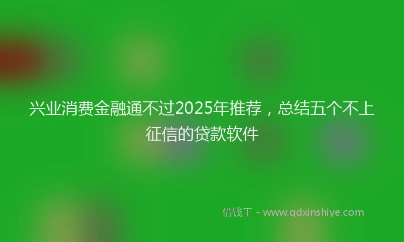 兴业消费金融通不过2025年推荐，总结五个不上征信的贷款软件