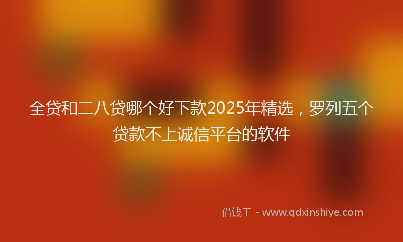 全贷和二八贷哪个好下款2025年精选，罗列五个贷款不上诚信平台的软件
