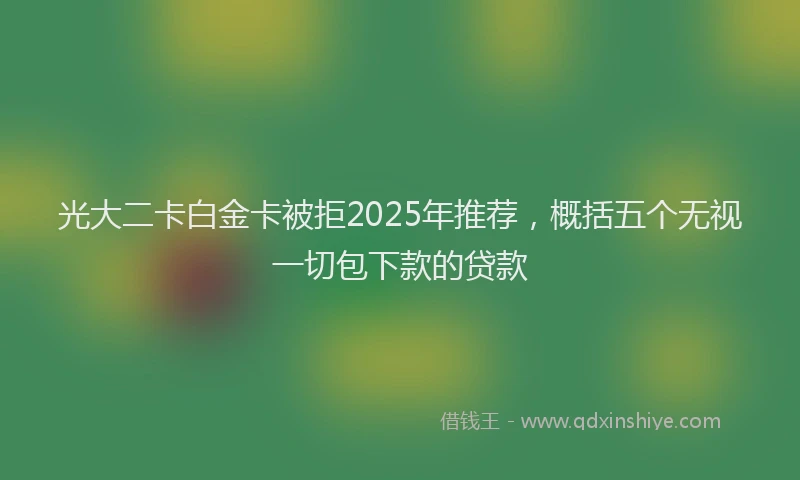 光大二卡白金卡被拒2025年推荐，概括五个无视一切包下款的贷款