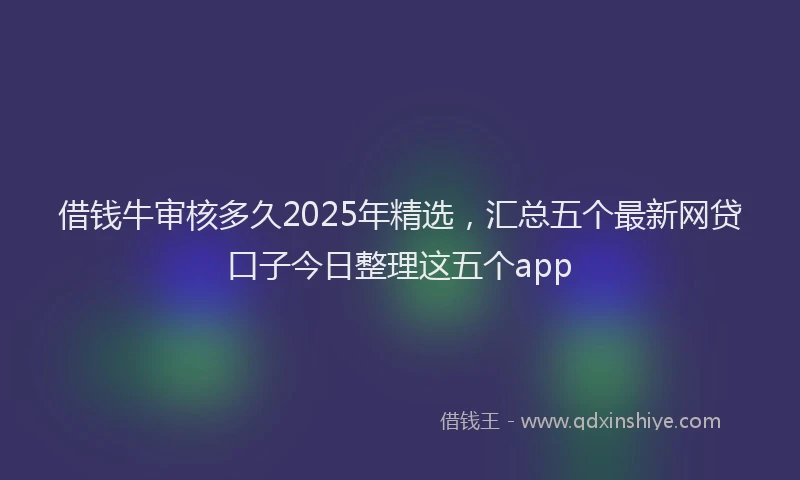 借钱牛审核多久2025年精选，汇总五个最新网贷口子今日整理这五个app
