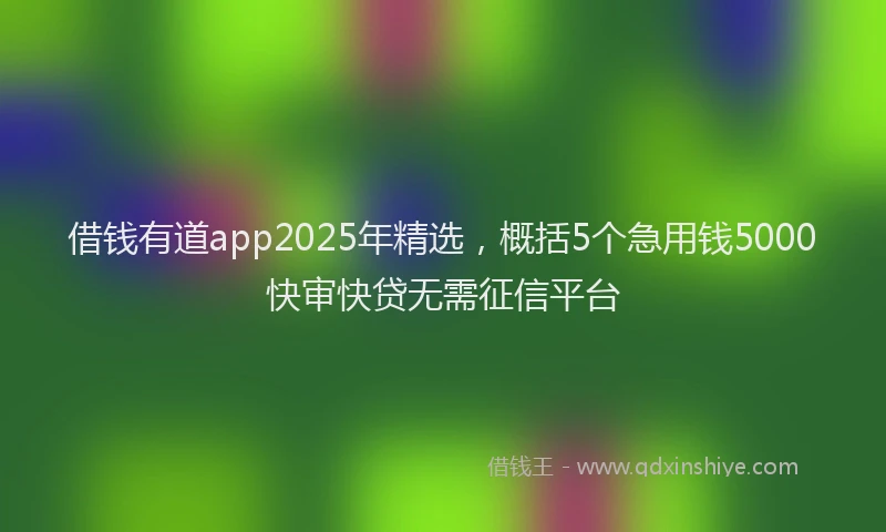 借钱有道app2025年精选，概括5个急用钱5000快审快贷无需征信平台