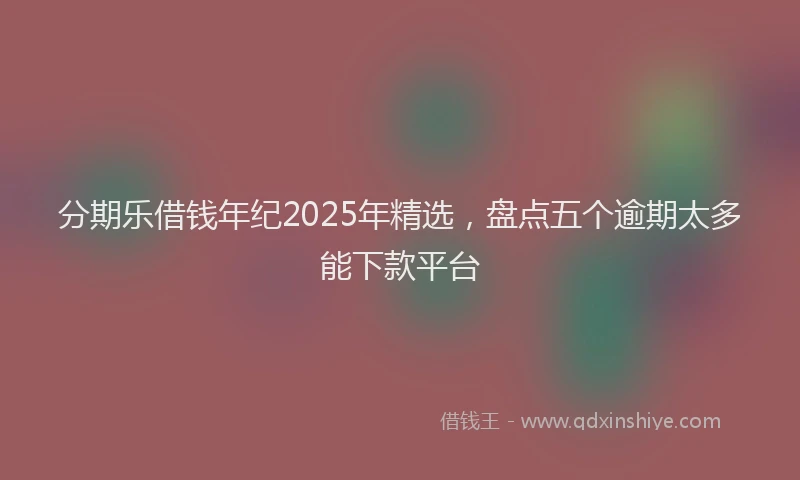 分期乐借钱年纪2025年精选，盘点五个逾期太多能下款平台
