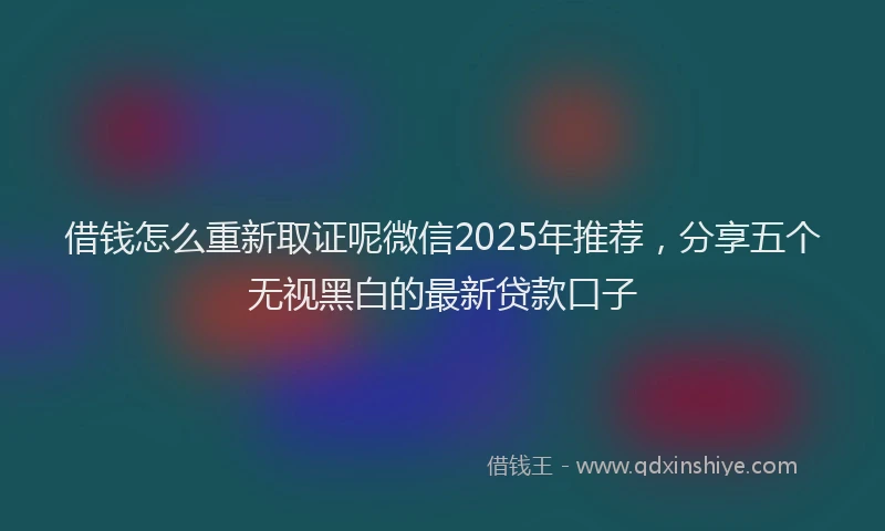 借钱怎么重新取证呢微信2025年推荐，分享五个无视黑白的最新贷款口子