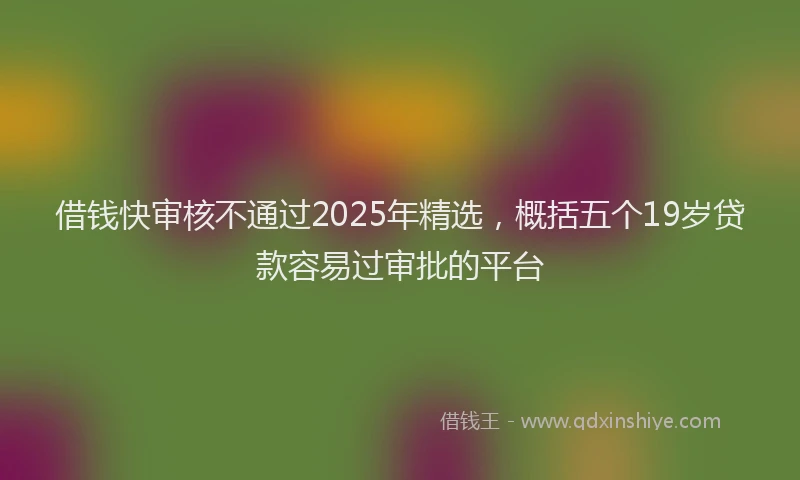 借钱快审核不通过2025年精选，概括五个19岁贷款容易过审批的平台