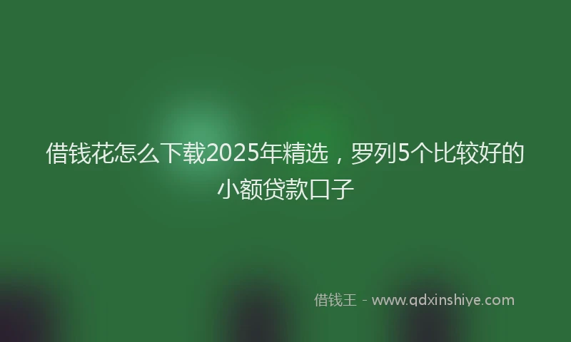 借钱花怎么下载2025年精选，罗列5个比较好的小额贷款口子