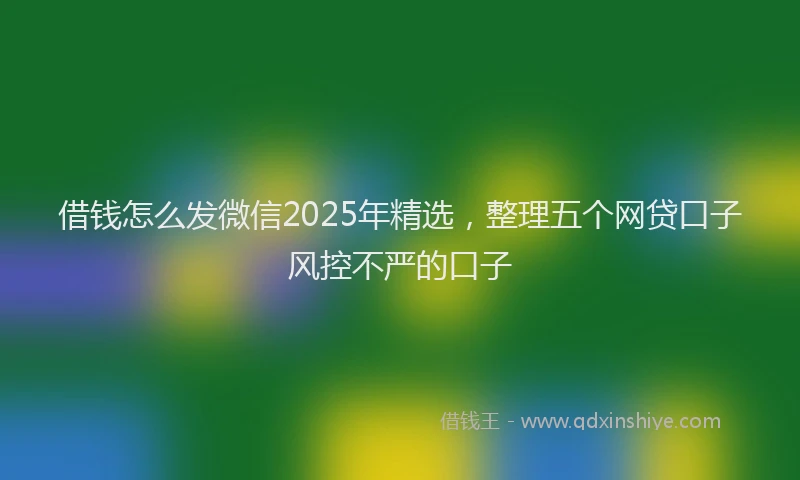 借钱怎么发微信2025年精选，整理五个网贷口子风控不严的口子