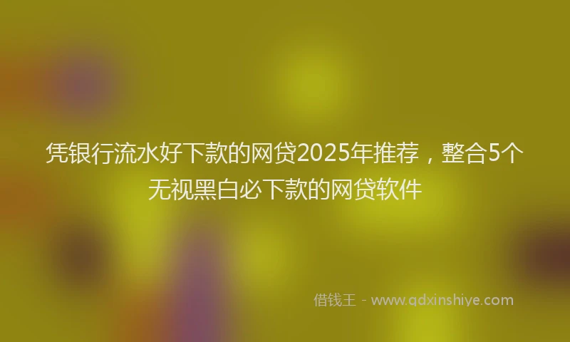 凭银行流水好下款的网贷2025年推荐，整合5个无视黑白必下款的网贷软件