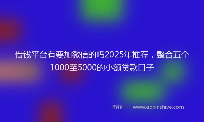 借钱平台有要加微信的吗2025年推荐，整合五个1000至5000的小额贷款口子