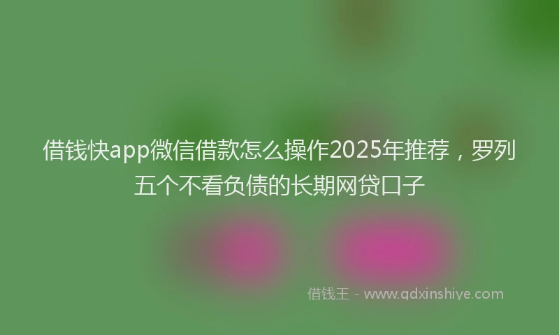 借钱快app微信借款怎么操作2025年推荐，罗列五个不看负债的长期网贷口子