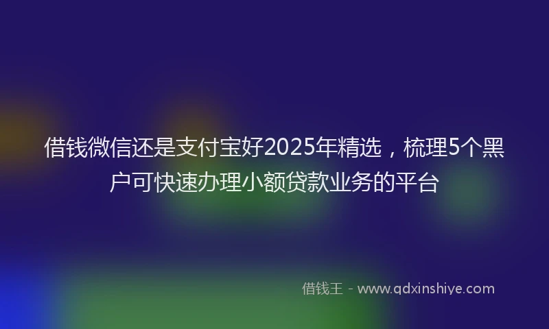 借钱微信还是支付宝好2025年精选，梳理5个黑户可快速办理小额贷款业务的平台