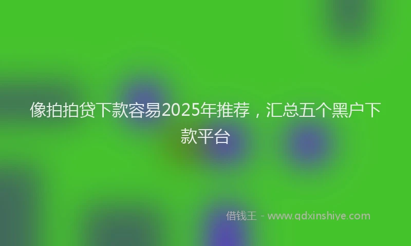 像拍拍贷下款容易2025年推荐，汇总五个黑户下款平台