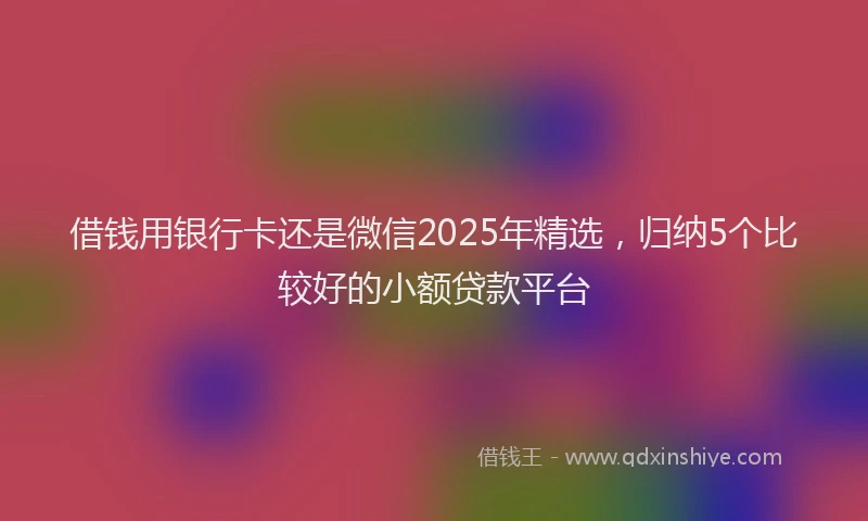 借钱用银行卡还是微信2025年精选，归纳5个比较好的小额贷款平台