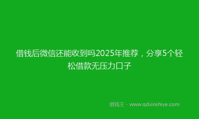 借钱后微信还能收到吗2025年推荐，分享5个轻松借款无压力口子