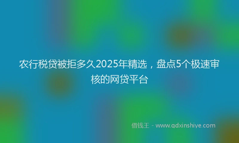 农行税贷被拒多久2025年精选，盘点5个极速审核的网贷平台