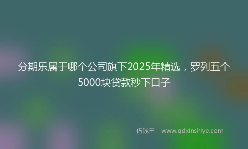 分期乐属于哪个公司旗下2025年精选，罗列五个5000块贷款秒下口子