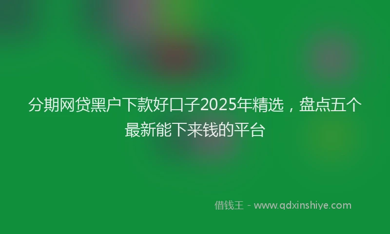 分期网贷黑户下款好口子2025年精选，盘点五个最新能下来钱的平台