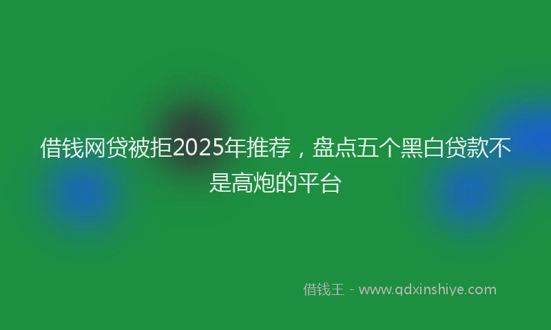 借钱网贷被拒2025年推荐，盘点五个黑白贷款不是高炮的平台