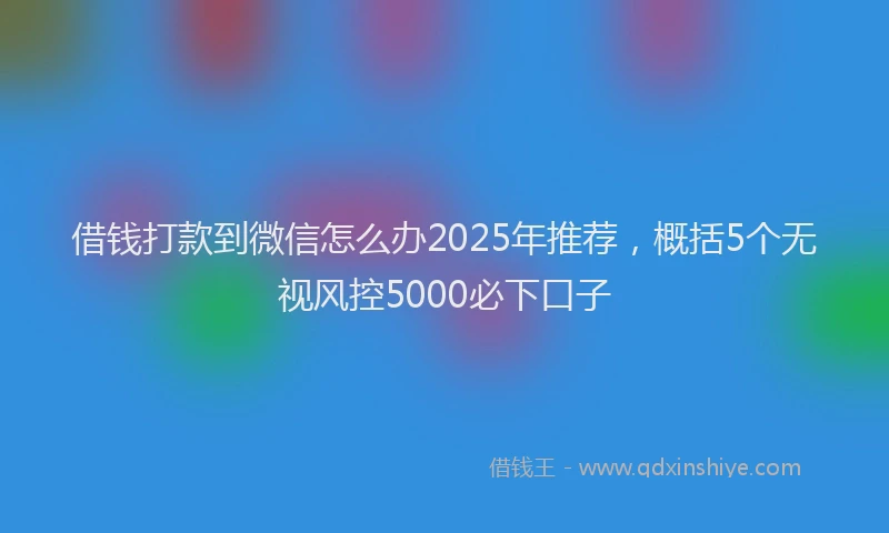 借钱打款到微信怎么办2025年推荐，概括5个无视风控5000必下口子