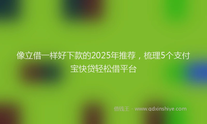 像立借一样好下款的2025年推荐，梳理5个支付宝快贷轻松借平台