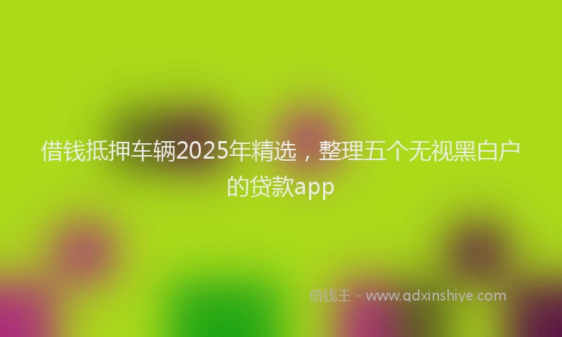 借钱抵押车辆2025年精选，整理五个无视黑白户的贷款app