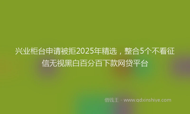 兴业柜台申请被拒2025年精选，整合5个不看征信无视黑白百分百下款网贷平台