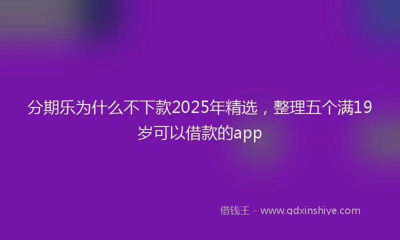分期乐为什么不下款2025年精选，整理五个满19岁可以借款的app
