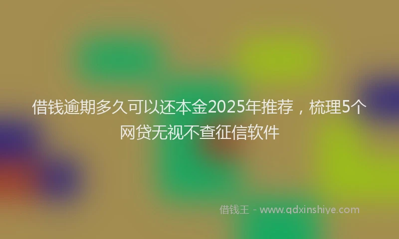 借钱逾期多久可以还本金2025年推荐，梳理5个网贷无视不查征信软件