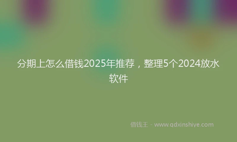 分期上怎么借钱2025年推荐，整理5个2024放水软件