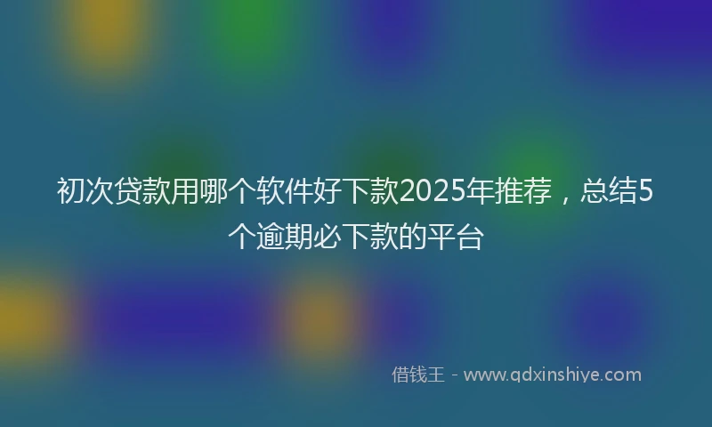 初次贷款用哪个软件好下款2025年推荐，总结5个逾期必下款的平台