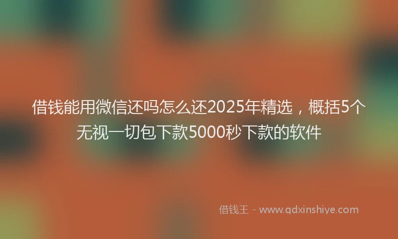借钱能用微信还吗怎么还2025年精选，概括5个无视一切包下款5000秒下款的软件