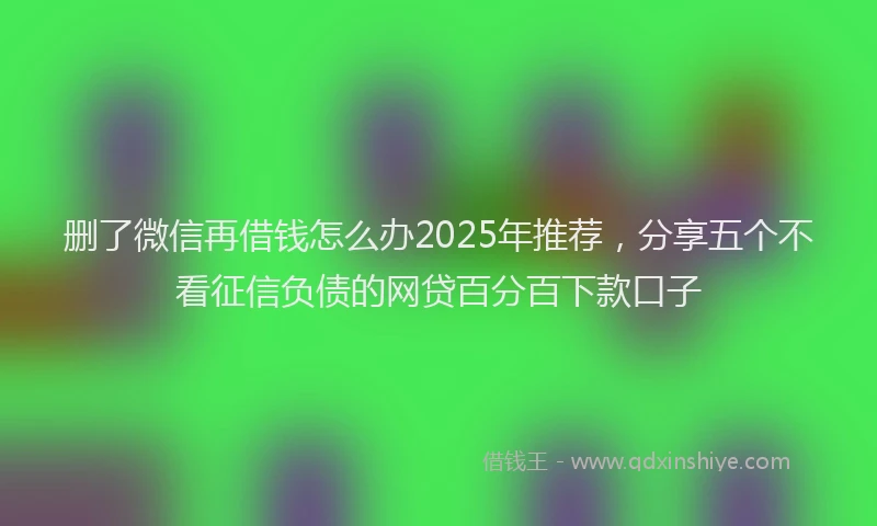 删了微信再借钱怎么办2025年推荐，分享五个不看征信负债的网贷百分百下款口子