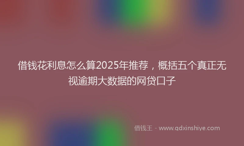借钱花利息怎么算2025年推荐，概括五个真正无视逾期大数据的网贷口子