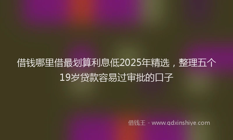借钱哪里借最划算利息低2025年精选，整理五个19岁贷款容易过审批的口子