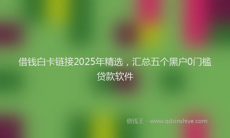 借钱白卡链接2025年精选，汇总五个黑户0门槛贷款软件
