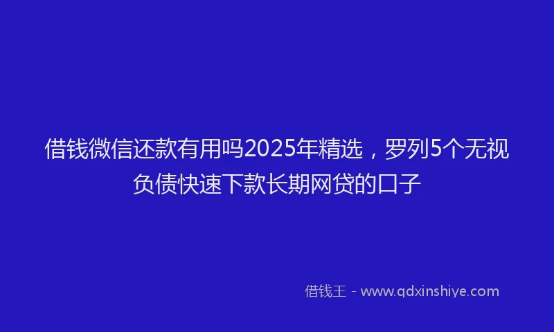 借钱微信还款有用吗2025年精选，罗列5个无视负债快速下款长期网贷的口子
