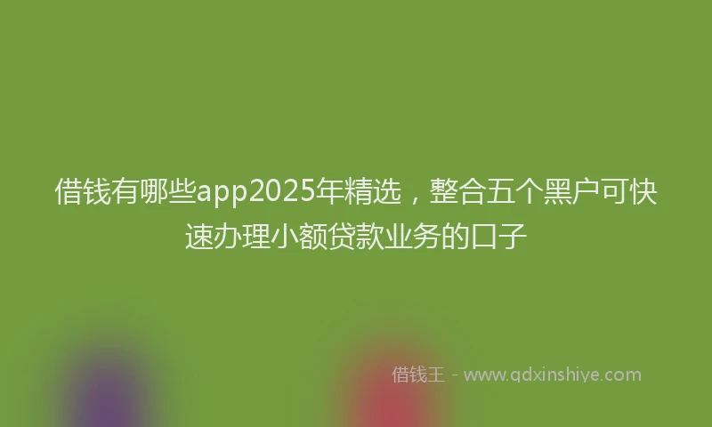 借钱有哪些app2025年精选，整合五个黑户可快速办理小额贷款业务的口子