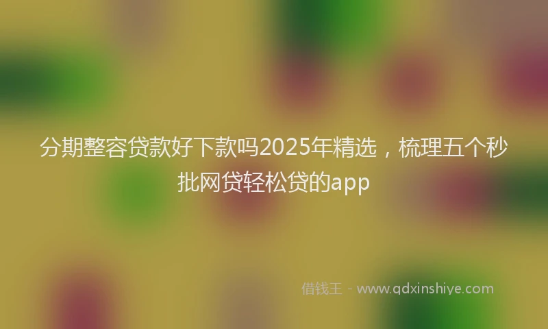 分期整容贷款好下款吗2025年精选，梳理五个秒批网贷轻松贷的app