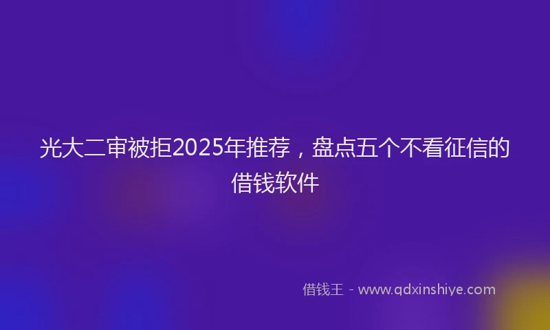 光大二审被拒2025年推荐，盘点五个不看征信的借钱软件