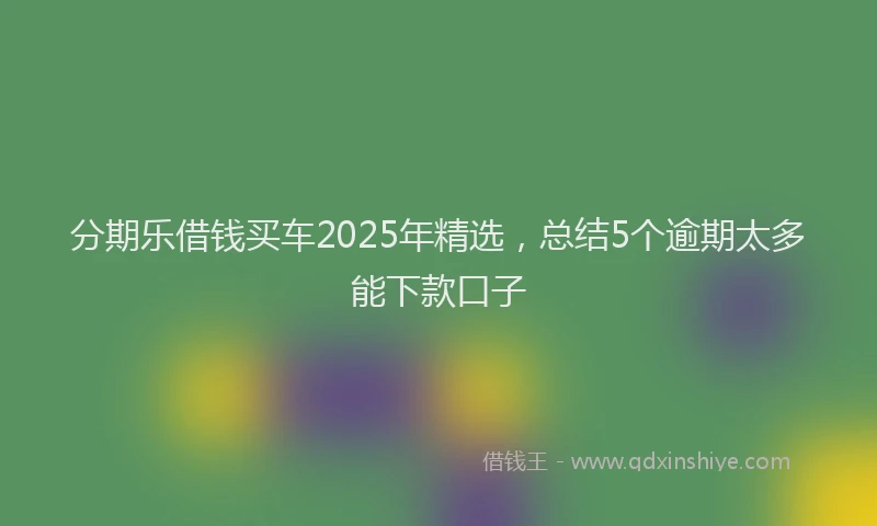 分期乐借钱买车2025年精选，总结5个逾期太多能下款口子
