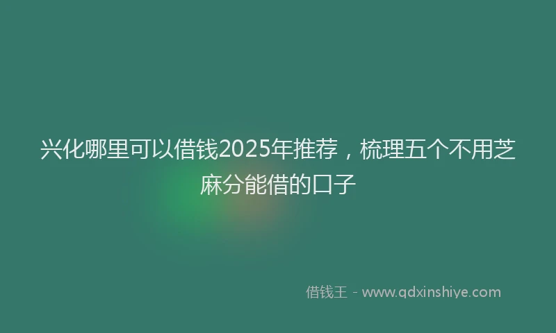 兴化哪里可以借钱2025年推荐，梳理五个不用芝麻分能借的口子