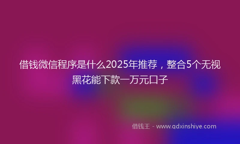 借钱微信程序是什么2025年推荐，整合5个无视黑花能下款一万元口子