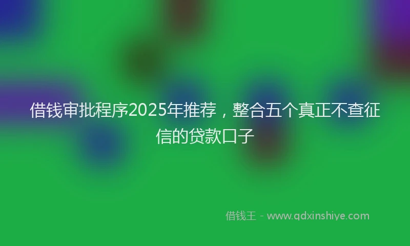 借钱审批程序2025年推荐，整合五个真正不查征信的贷款口子