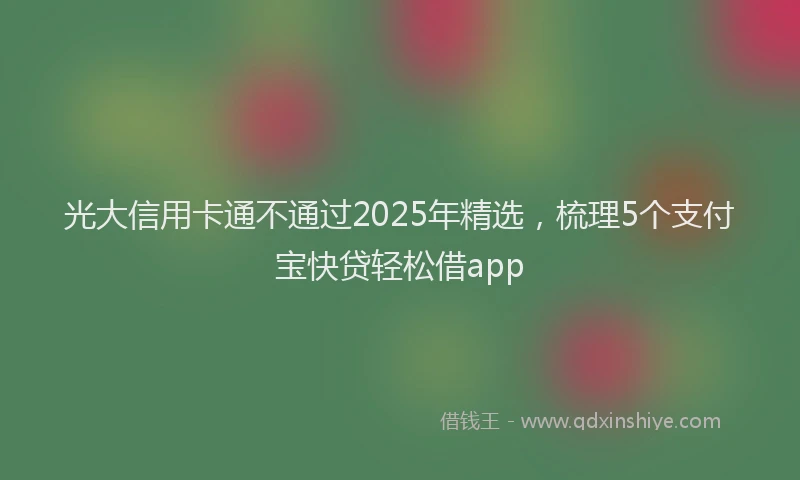 光大信用卡通不通过2025年精选，梳理5个支付宝快贷轻松借app