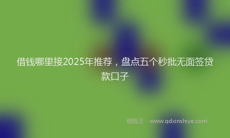 借钱哪里接2025年推荐，盘点五个秒批无面签贷款口子