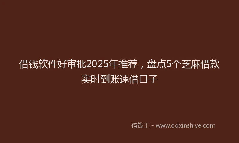 借钱软件好审批2025年推荐，盘点5个芝麻借款实时到账速借口子