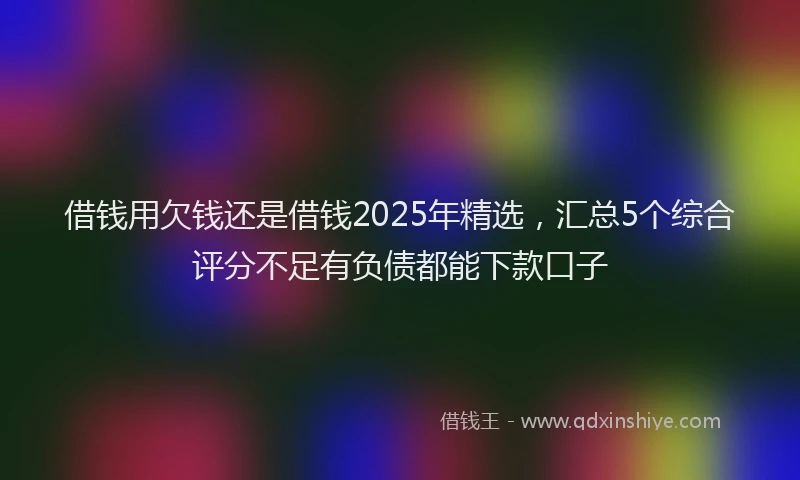 借钱用欠钱还是借钱2025年精选，汇总5个综合评分不足有负债都能下款口子