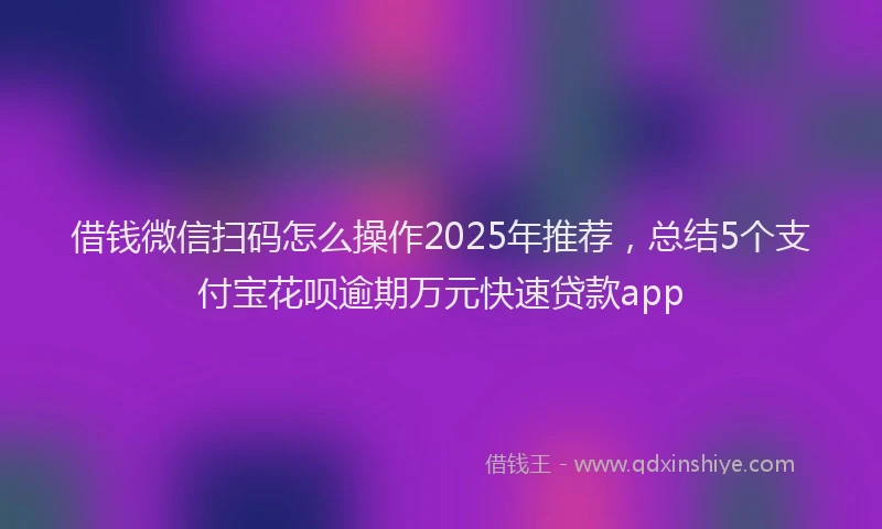 借钱微信扫码怎么操作2025年推荐，总结5个支付宝花呗逾期万元快速贷款app