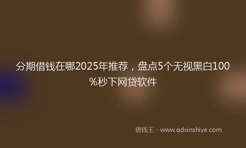 分期借钱在哪2025年推荐，盘点5个无视黑白100%秒下网贷软件